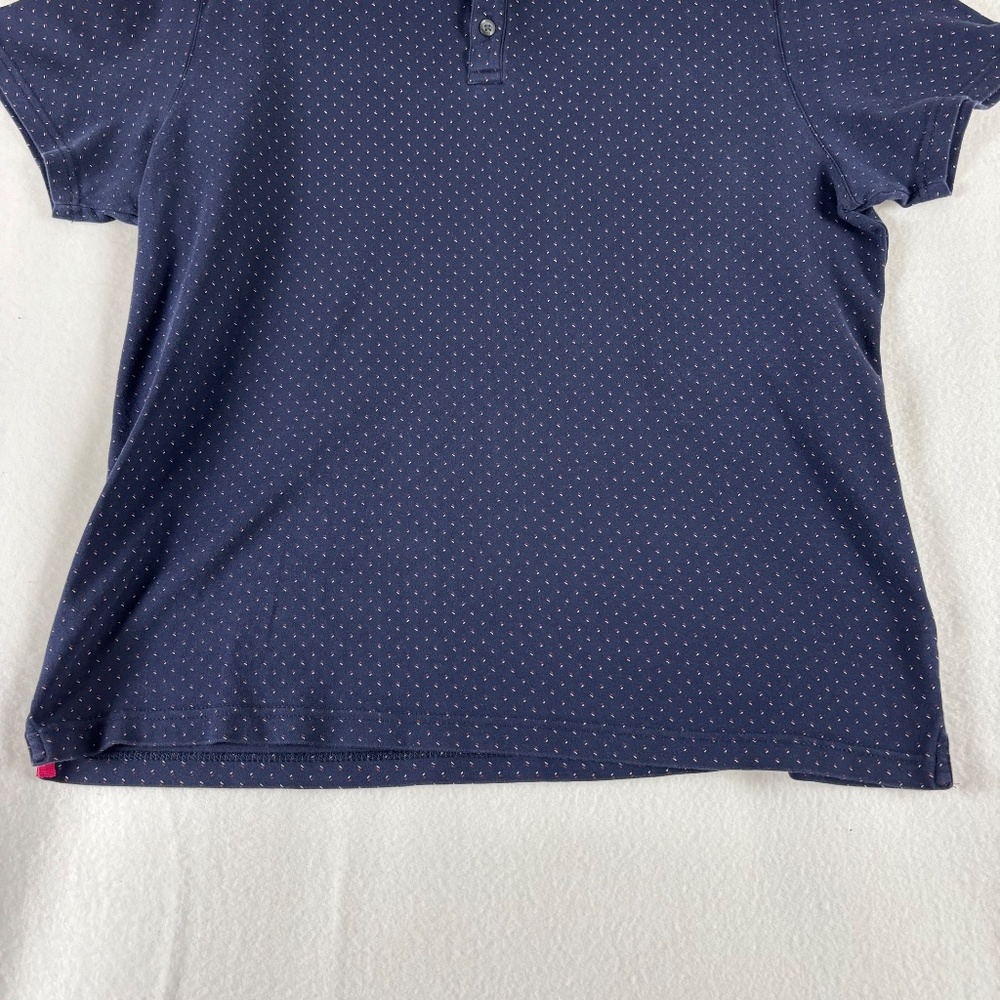 Banana Republic Dress Polo Shirt, Blue with White, Red Specks,  Men's, Size XL - Picture 3 of 11